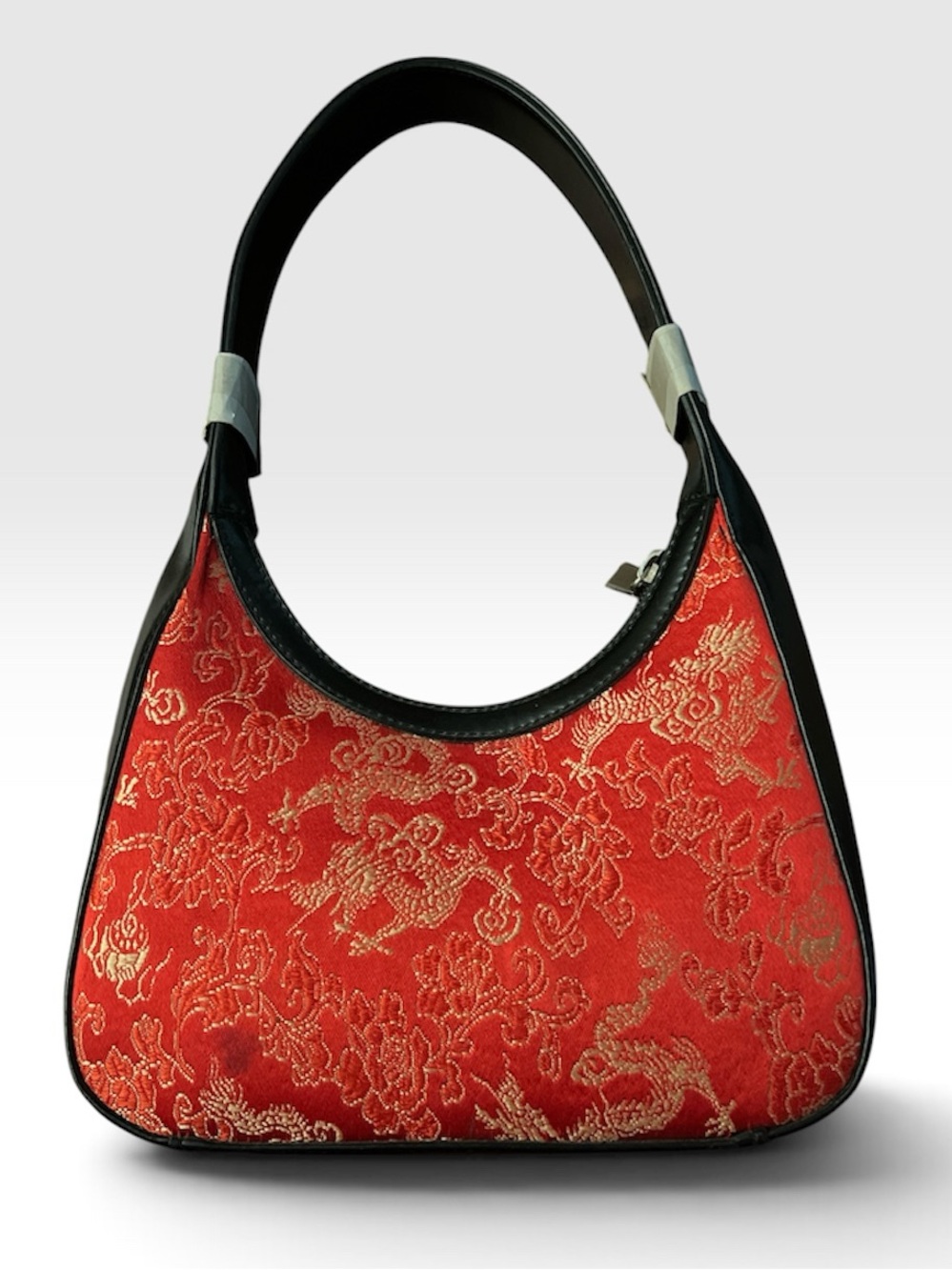 5 for $15  Red Brocade Mini Hand Bag with Gold Embroidery